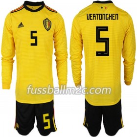 Fußballtrikots Belgien VERTONGHEN 5 Kinder Auswärts Trikotsatz WM 2018 Langarm